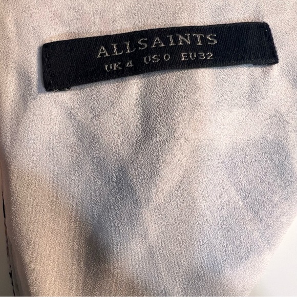 All Saints Miller Kukio Snakeskin Print Lace Ribbon Flare Dress - Picture 11 of 12